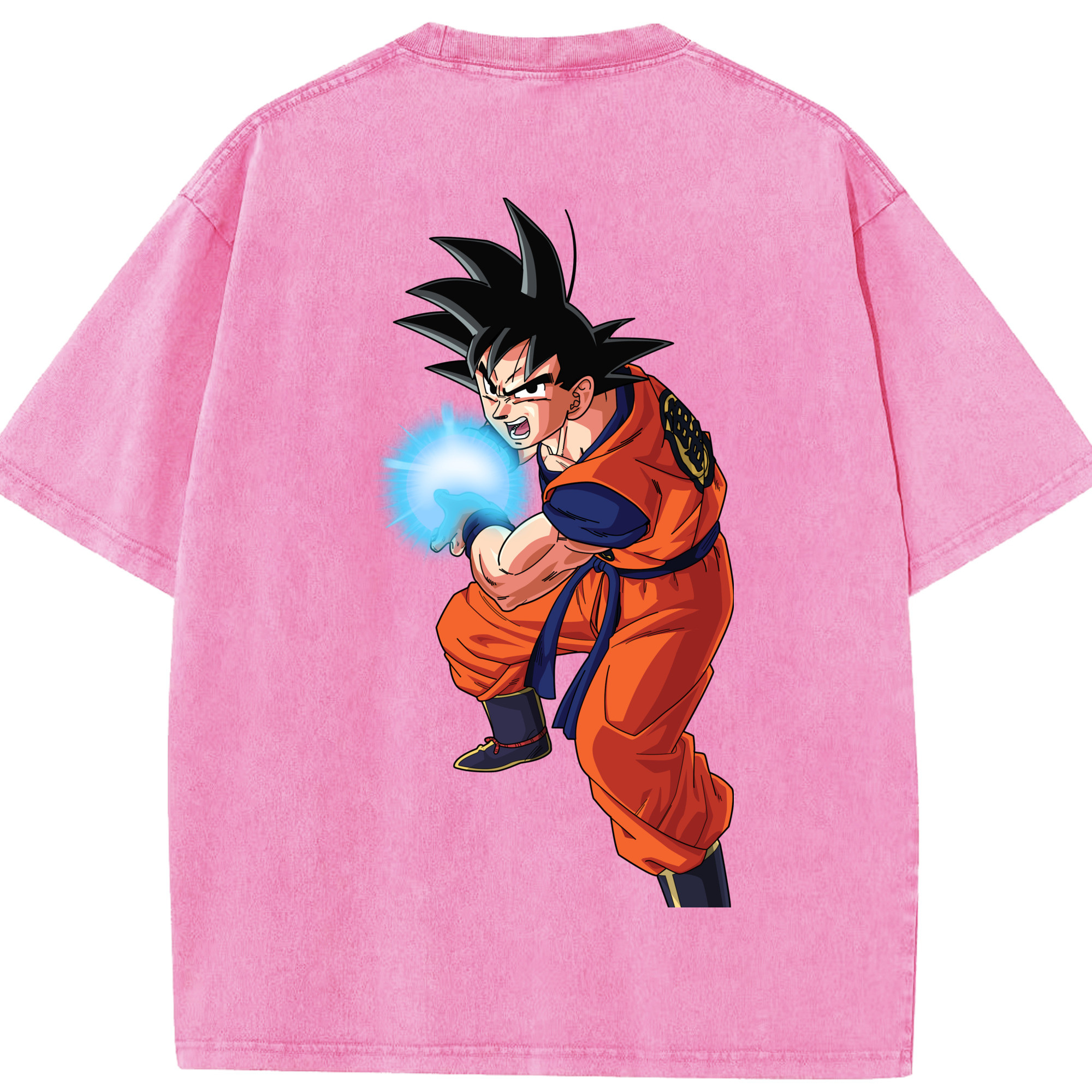 （画像用） ドラゴンボール 孫悟空（そん ごくう）Son Goku カカロット DRAGON BALL Kakarotto 綿100% ヴィンテージ風 半袖Tシャツ（背面プリント）